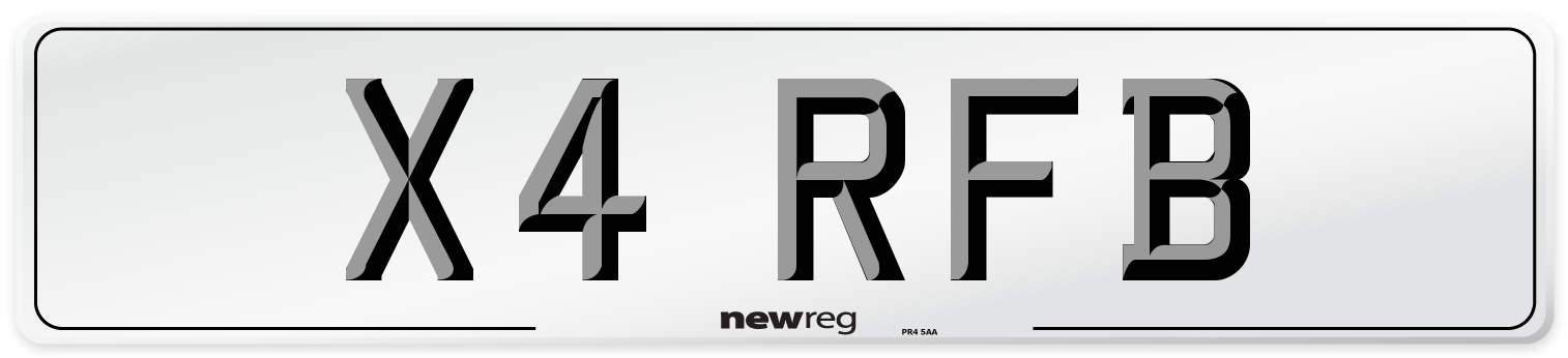 X4 RFB Number Plate from New Reg